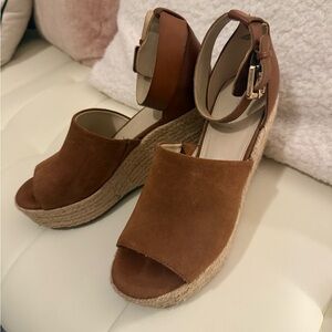 Marc Fisher Tan Suede Wedge Sandals